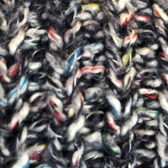 Aerie Black & Multi color Knit Sweater ribbed scoop neck cuffs & hem Size Medium - Picture 11 of 12